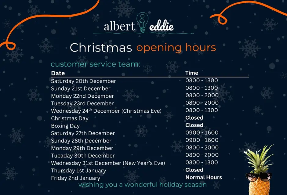2025 Christmas opening hours